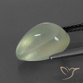 9,17 ctw natürlicher Olive Green  Prehnit, Birnenform, Transparent / Lichtdurchlässig