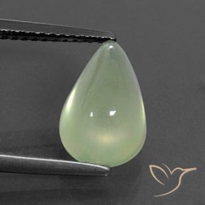 3.32ct Natürlicher Pale Green  Prehnit, Birnenform, Transparent / Lichtdurchlässig