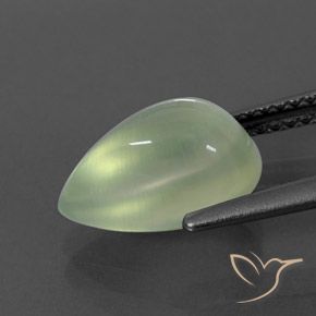 9,17 ctw natürlicher Pale Green  Prehnit, Birnenform, Transparent / Lichtdurchlässig