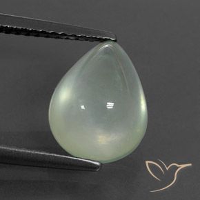 3.48ct Natürlicher hellgrün Prehnit, Birnenform, Transparent / Lichtdurchlässig