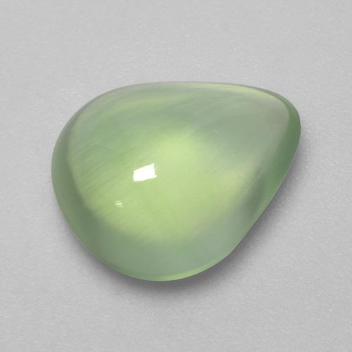 3,18 ctw natürlicher grüner Prehnit, Birnenform, Transparent