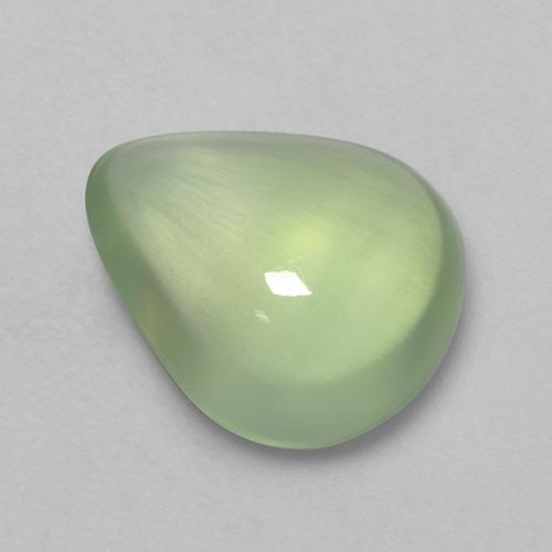 3,18 ctw natürlicher grüner Prehnit, Birnenform, Transparent