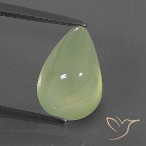 4.35ct Natürlicher Pale Pear Green  Prehnit, Birnenform, Transparent / Lichtdurchlässig