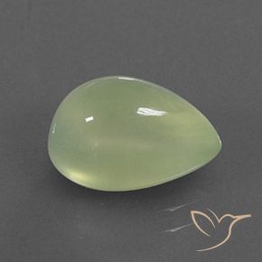9,17 ctw natürlicher Pale Pear Green  Prehnit, Birnenform, Transparent / Lichtdurchlässig