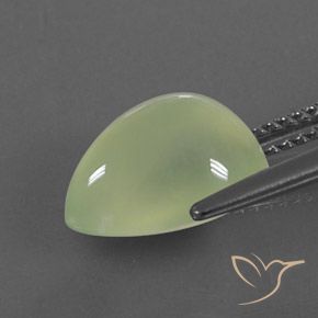 9,17 ctw natürlicher Pale Pear Green  Prehnit, Birnenform, Transparent / Lichtdurchlässig