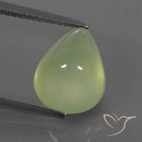 9,17 ctw natürlicher Pale Pear Green  Prehnit, Birnenform, Transparent / Lichtdurchlässig