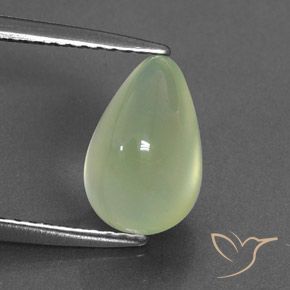 3.02ct Natürlicher Yellow Green  Prehnit, Birnenform, Transparent / Lichtdurchlässig