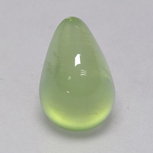 3,11 ctw natürlicher grüner Prehnit, Birnenform, Transparent