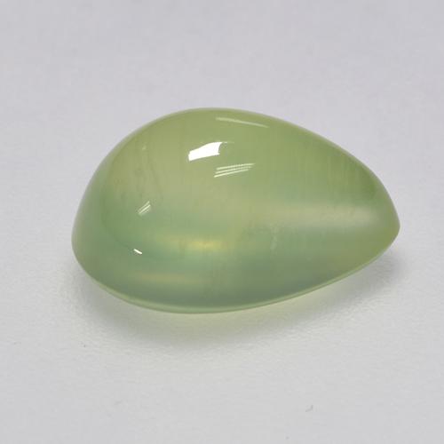 3,11 ctw natürlicher grüner Prehnit, Birnenform, Transparent
