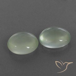 4.99 ct natürliche Sehr helles Salbeigrün Prehnit-Edelsteine, Oval, Transparent / Lichtdurchlässig