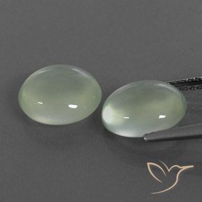 4.99 ct natürliche Sehr helles Salbeigrün Prehnit-Edelsteine, Oval, Transparent / Lichtdurchlässig