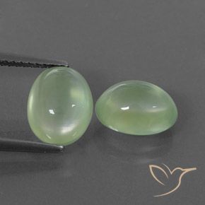 4.83ctw Natürlicher Light Yellow Green  Prehnit, Oval, Transparent / Lichtdurchlässig