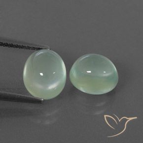 4.70ctw Natürlicher Sehr helles Salbeigrün Prehnit, Oval, Transparent / Lichtdurchlässig