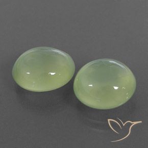 6.96 ct natürliche Medium Green  Prehnit-Edelsteine, Oval, Transparent / Lichtdurchlässig