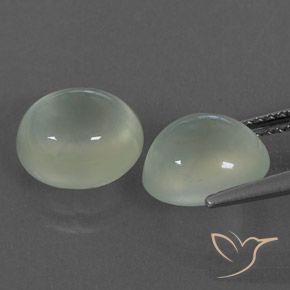 6.26 ct natürliche Light Hazel Green    Prehnit-Edelsteine, Oval, Transparent / Lichtdurchlässig