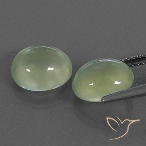 5.10 ct natürliche Pale Pear Green  Prehnit-Edelsteine, Oval, Transparent / Lichtdurchlässig