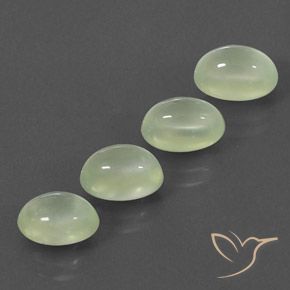 6.39 ct natürliche Pale Pear Green  Prehnit-Edelsteine, Oval, Transparent / Lichtdurchlässig