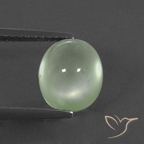 3.30ct Natürlicher Sehr helles Salbeigrün Prehnit, Oval, Transparent / Lichtdurchlässig