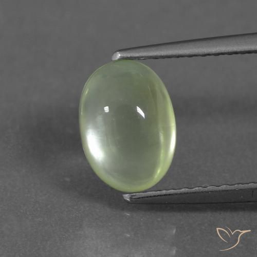 1.69ct Natürlicher Medium Green  Prehnit, Oval, Transparent