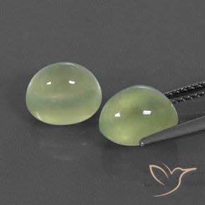 5.57 ct natürliche Light Green  Prehnit-Edelsteine, Oval, Transparent / Lichtdurchlässig