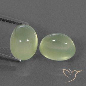5.43ctw Natürlicher Medium Green  Prehnit, Oval, Transparent / Lichtdurchlässig