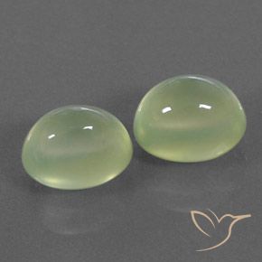 5.43 ct natürliche Medium Green  Prehnit-Edelsteine, Oval, Transparent / Lichtdurchlässig