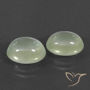 6.09 ct natürliche Olive Green  Prehnit-Edelsteine, Oval, Transparent