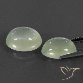 6.09 ct natürliche Olive Green  Prehnit-Edelsteine, Oval, Transparent