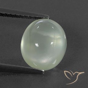 3.38ct Natürlicher Olive Green  Prehnit, Oval, Transparent / Lichtdurchlässig