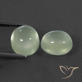 5.39ctw Natürlicher Medium Green  Prehnit, Oval, Transparent / Lichtdurchlässig