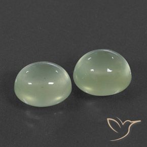 5.39 ct natürliche Medium Green  Prehnit-Edelsteine, Oval, Transparent / Lichtdurchlässig