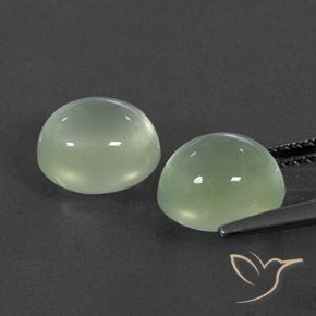 5.39 ct natürliche Medium Green  Prehnit-Edelsteine, Oval, Transparent / Lichtdurchlässig