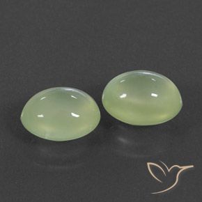 5.16 ct natürliche Pale Pear Green  Prehnit-Edelsteine, Oval, Transparent / Lichtdurchlässig