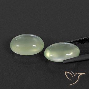 3.52 ct natürliche Pale Green  Prehnit-Edelsteine, Oval, Transparent / Lichtdurchlässig