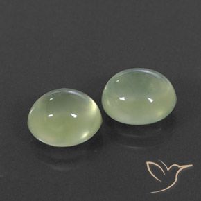 4.87 ct natürliche Pale Green  Prehnit-Edelsteine, Oval, Transparent / Lichtdurchlässig