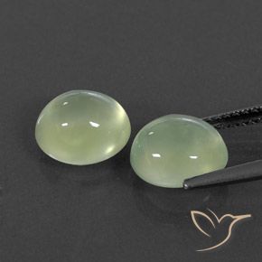 4.87 ct natürliche Pale Green  Prehnit-Edelsteine, Oval, Transparent / Lichtdurchlässig
