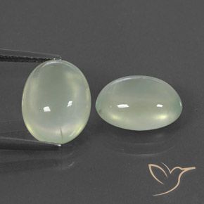 6.97ctw Natürlicher Graugrün Prehnit, Oval, Transparent / Lichtdurchlässig