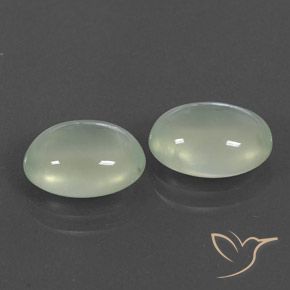 6.97 ct natürliche Graugrün Prehnit-Edelsteine, Oval, Transparent / Lichtdurchlässig