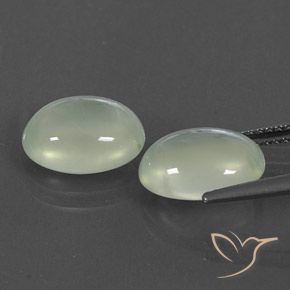 6.97 ct natürliche Graugrün Prehnit-Edelsteine, Oval, Transparent / Lichtdurchlässig