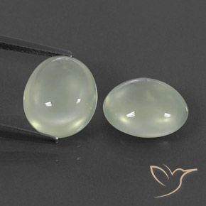 5.53 ct natürliche Olive Green  Prehnit-Edelsteine, Oval, Transparent / Lichtdurchlässig