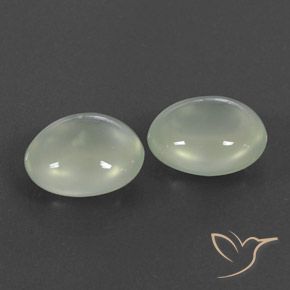 5.53 ct natürliche Olive Green  Prehnit-Edelsteine, Oval, Transparent / Lichtdurchlässig