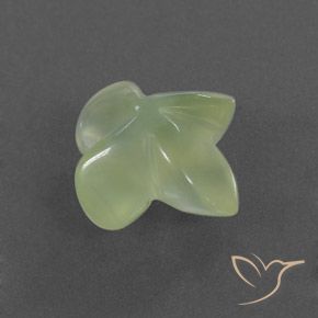 9,17 ctw natürlicher Pale Pear Green  Prehnit, Blumen-Schliff, Transparent / Lichtdurchlässig