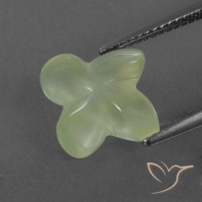 9,17 ctw natürlicher Pale Pear Green  Prehnit, Blumen-Schliff, Transparent / Lichtdurchlässig