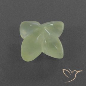 9,17 ctw natürlicher Pale Green  Prehnit, Blumen-Schliff, Transparent / Lichtdurchlässig