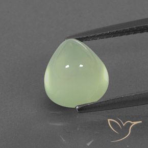 3.14ct Natürlicher hellgrün Prehnit, Birnenform, Transparent / Lichtdurchlässig