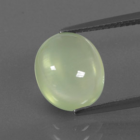 3,53 ctw natürlicher grüner Prehnit, Oval Schliff, Transparent