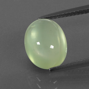 3,91 ctw natürlicher grüner Prehnit, Oval Schliff, Transparent