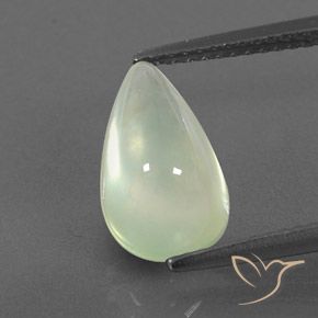3.36ct Natürlicher Blasses Birnengrün Prehnit, Birnenform, Transparent