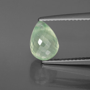 2,46 ctw natürlicher grüner Prehnit, Briolette, Transparent