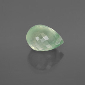 2,46 ctw natürlicher grüner Prehnit, Briolette, Transparent
